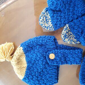 Hat, mittens and headband, 100% acrylic